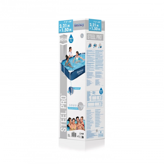 SplashJr Steel Pro 221x150x43 BESTWAY Piscine à ossature + kit de réparation