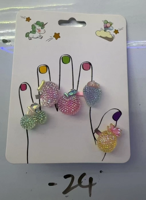 Set de bagues Fruits, 5 pcs