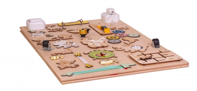 Tableau sensoriel en bois double face - ZOO