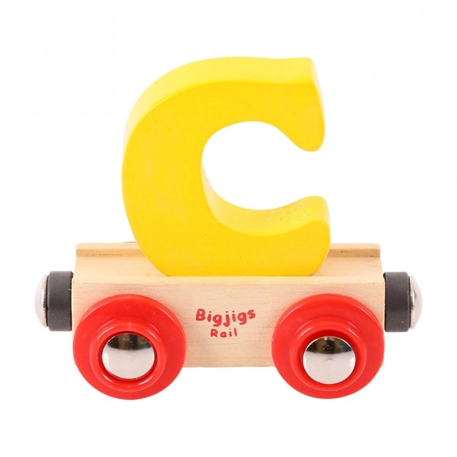 Bigjigs Rail Wagon en bois pour train miniature - Lettre C