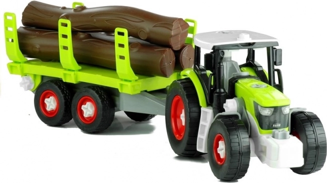 Tracteur dépliable avec remorque à bois