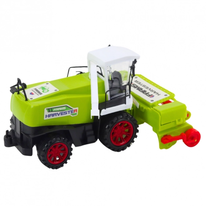 Jouet de moissonneuse-batteuse agricole verte à propulsion
