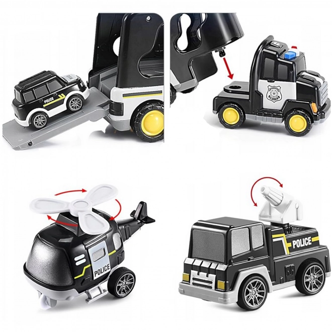 Camion de remorquage policier Woopie avec un ensemble de 5 véhicules