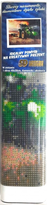 Ensemble de peinture au diamant - tracteur dans un champ