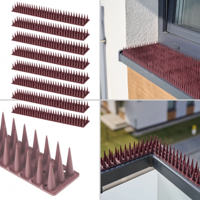 Pointes dissuasives pour pigeons marron 8 pièces 43 cm