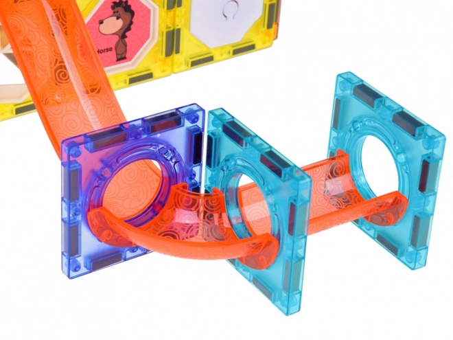 Cubes magnétiques 3D pour enfants Construction de pistes de billes lumineuses 49 éléments ZA5250