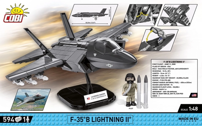 Chasseur F-35B Lightning II kit de construction 594 pièces