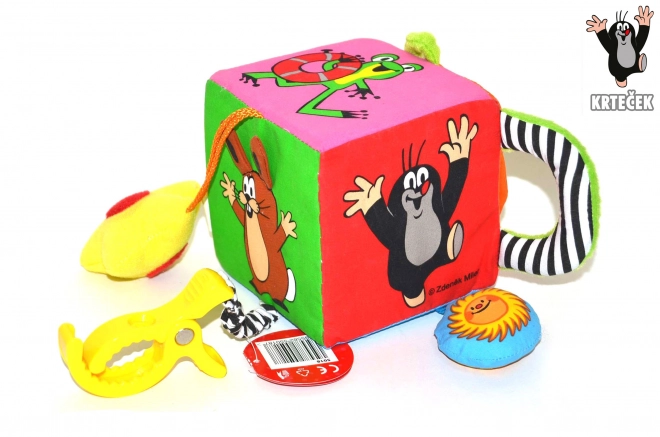 Cube textile multi Krtek 10 cm