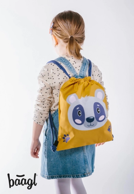 Baagl sac préscolaire avec panda, jaune