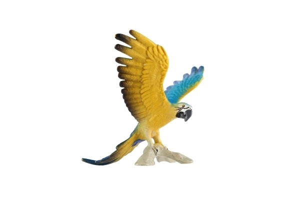 Ara ararauna plastifiée 9cm en sachet