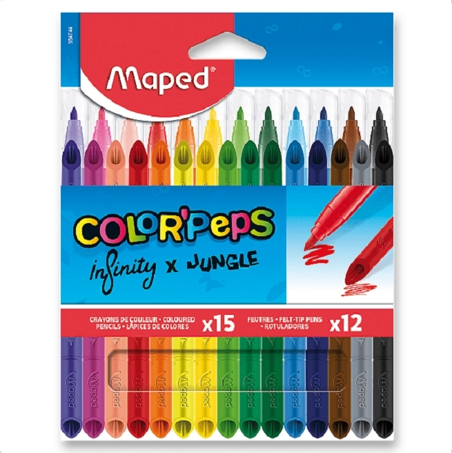 Crayons Maped Color'Peps Infinity et Feutres Color'Peps Jungle