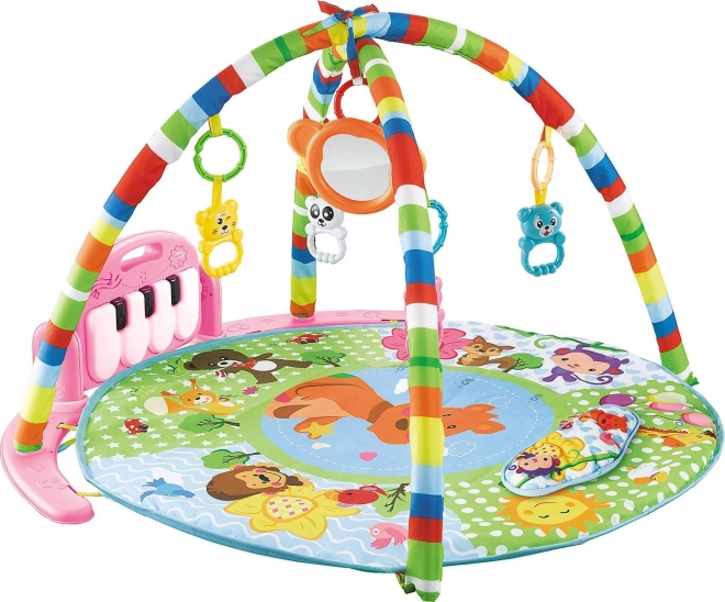 Tapis d’éveil avec piano Happy Cangaroo, rose