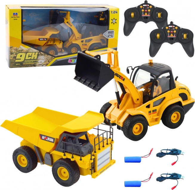 Set RC de construction chargeuse et benne 1:24 2‑en‑1