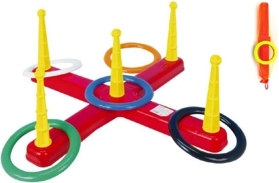 Croix de lancer avec anneaux set en plastique 5 pcs