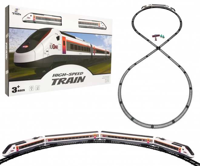 Grande boîte ferroviaire avec voie