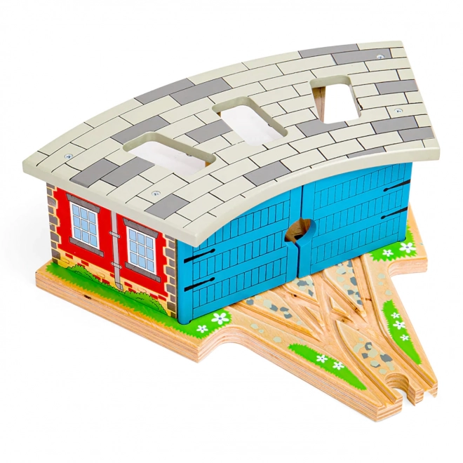 Dépôt triple Bigjigs Rail avec portes