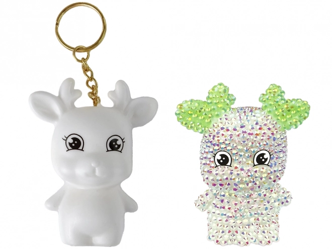 Kit créatif DIY Pendentif renne en cristal 3D blanc