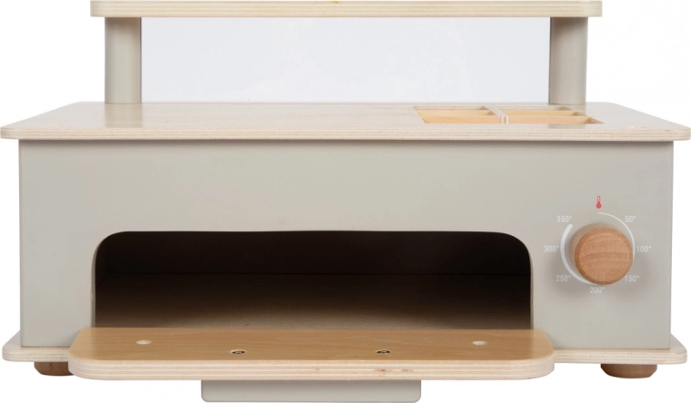 Four en bois authentique avec bouton cliquable