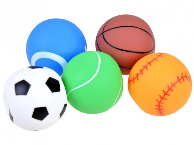 Ensemble de balles en caoutchouc colorées avec sifflets