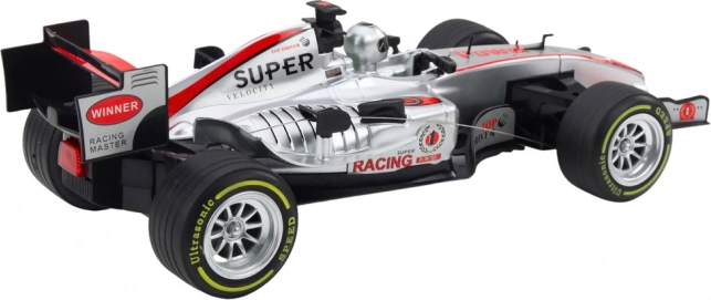 Voiture de course RC 1:12 avec télécommande, lumières et sons - Argent