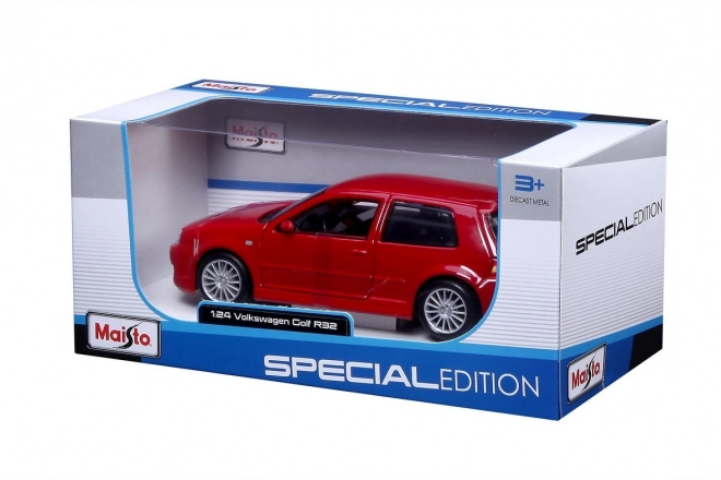 Maquette de voiture Volkswagen Golf R32 Maisto édition spéciale 1:24 rouge
