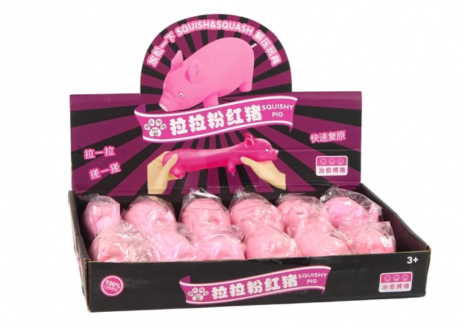Jouet élastique rose squishy cochon