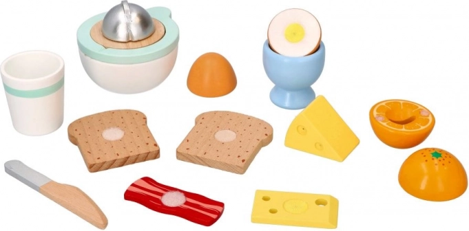 ensemble de petit-déjeuner en bois avec presse-agrumes pour enfants