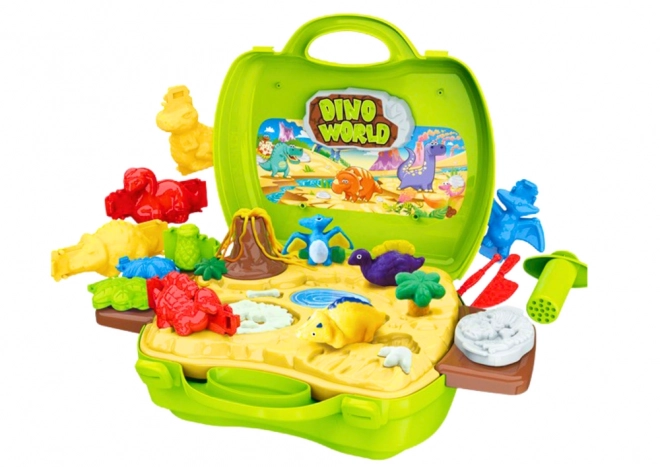 Monde des Dinosaures dans une Valise Formes Outils Vert