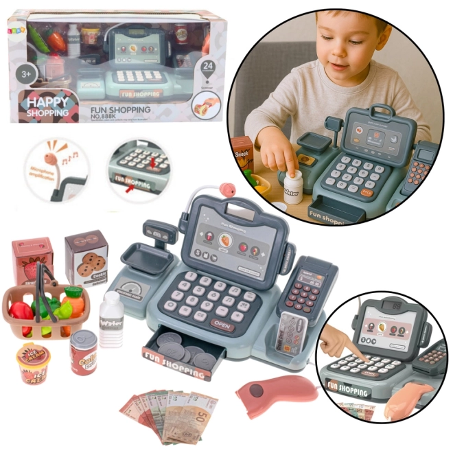 Caisse enregistreuse interactive avec accessoires et scanner