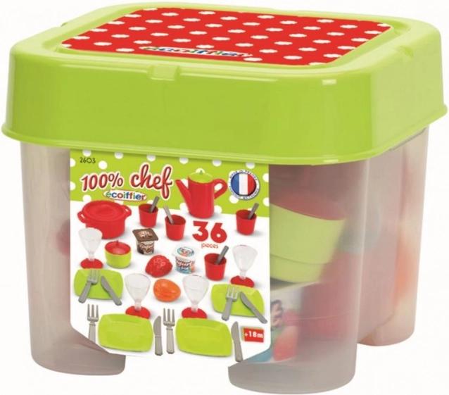 Set de vaisselle en boîte – ensemble d’ustensiles et d’aliments pour enfants