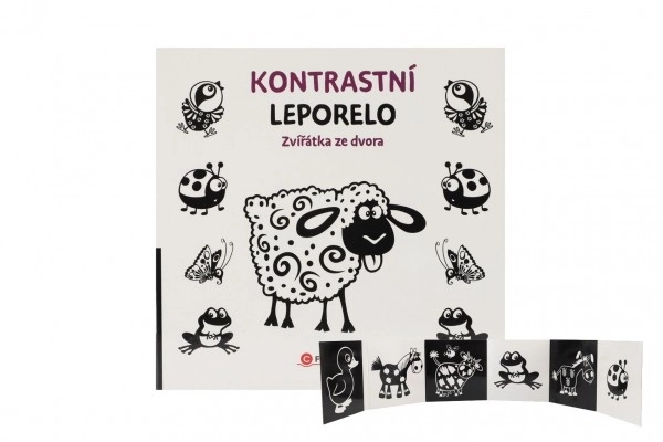Petit livre contrasté Animaux de la cour 15,5x15cm 0m+