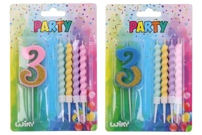 Bougie de fête numéro 3 avec bougies supplémentaires