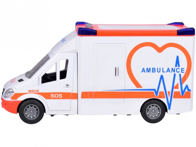 Ambulance interactive avec portes ouvrantes et effets lumineux et sonores