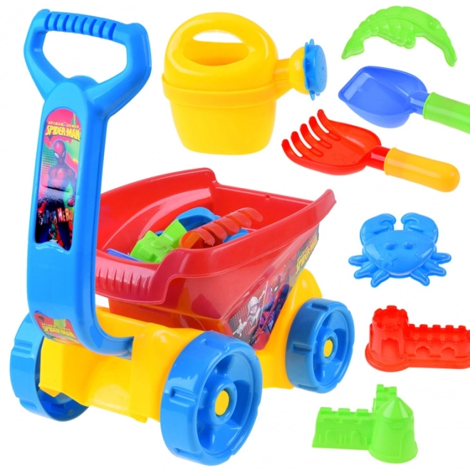 Ensemble de bac à sable pour enfants avec chariot et accessoires Spiderman