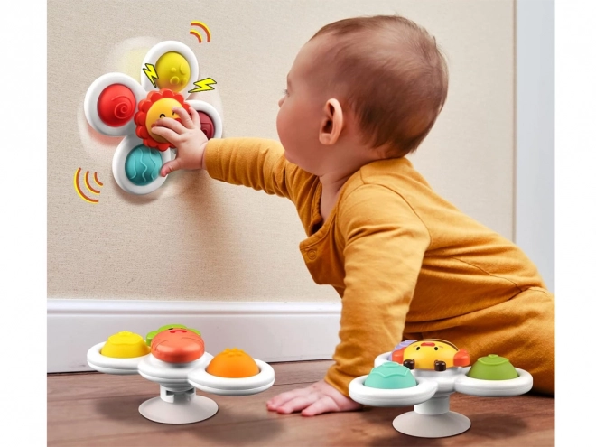 Senzoe Fidget Spinner avec ventouse 3 pcs