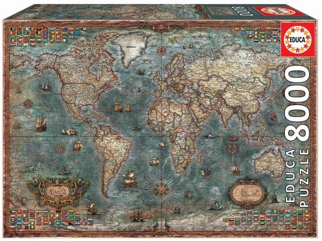 Educa Puzzle Carte Politique du Monde 8000 pièces