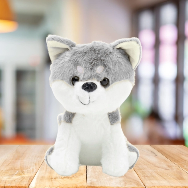 Peluche loup gris-blanc 20cm