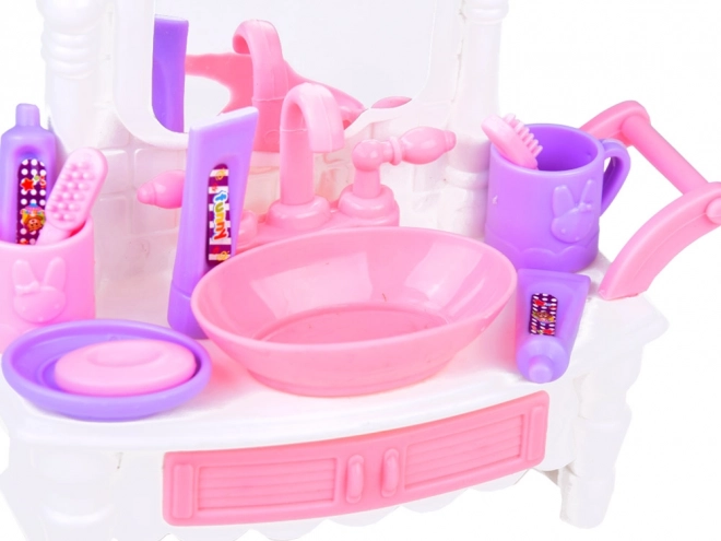 Grand ensemble de meubles pour maison de poupée - Salle de bain et chambre