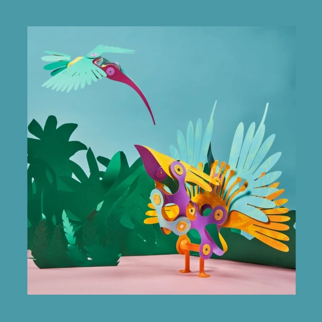Jeux de construction magnétiques Clixo - Oiseaux tropicaux - 22 pièces