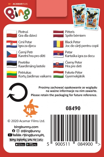 Jeu de cartes pour enfants Monsieur Lapin avec Bing le lapin