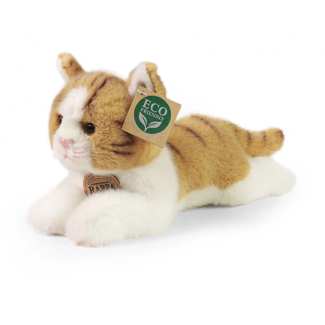 Chat en peluche allongé brun et blanc Eco-Friendly