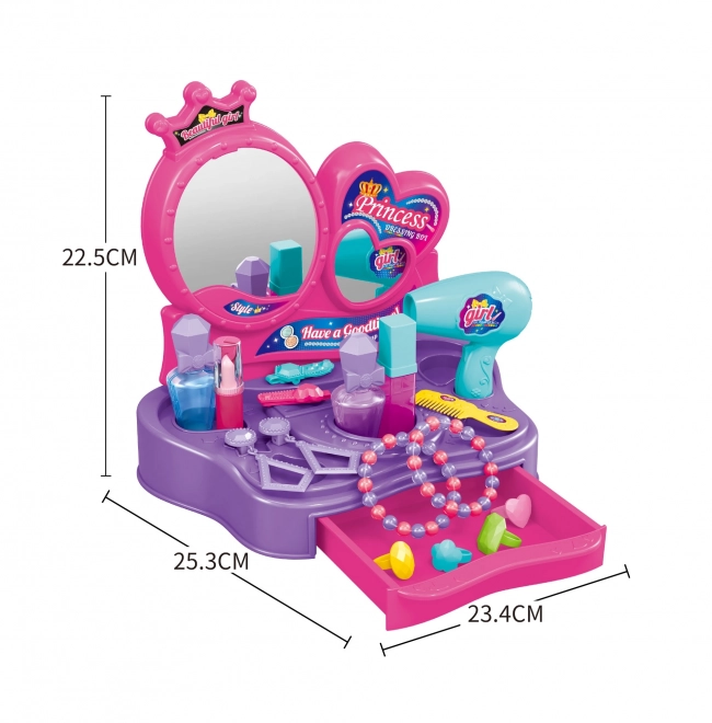Coiffeuse pour princesses Woopie - Studio de beauté avec 18 accessoires