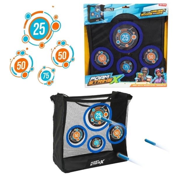 Cible pliable avec filet pour projectiles en mousse