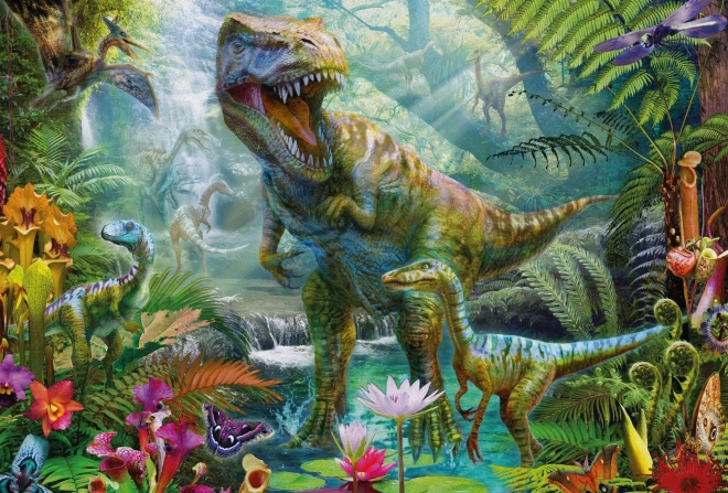 SCHMIDT Puzzle Dinosaure 4en1 dans une boîte en métal (60,60,100,100 pièces)