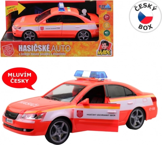 Voiture de pompiers personnelle avec voix tchèque 24 cm