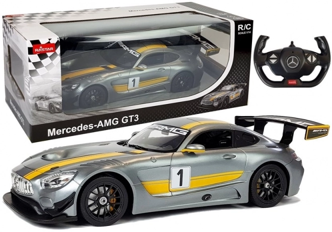 Voiture R/C Mercedes-AMG GT3 Rastar 1:14 gris avec télécommande