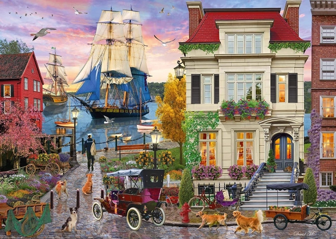 Puzzle bateau au port 1000 pièces