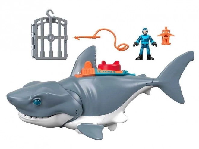 Mega requin attaquant Imaginext avec mâchoire mobile