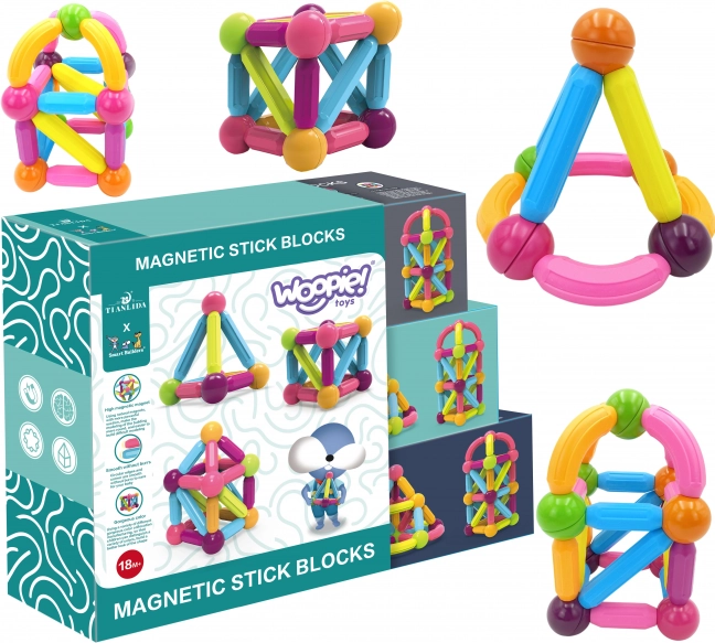 Woopie jeux de construction magn9tiques éducatifs grands 28 pcs