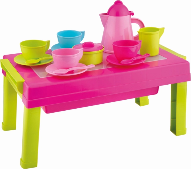 Androni Ensemble de café avec table pliante 2 en 1 - 17 pièces